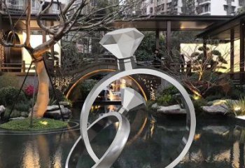 制造鉆戒雕塑定價(jià)，地標(biāo)擺件，烤漆鉆戒雕塑精選