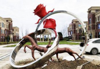 鉆戒雕塑訂做供需，景區(qū)雕塑，烤漆鉆戒雕塑定價(jià)